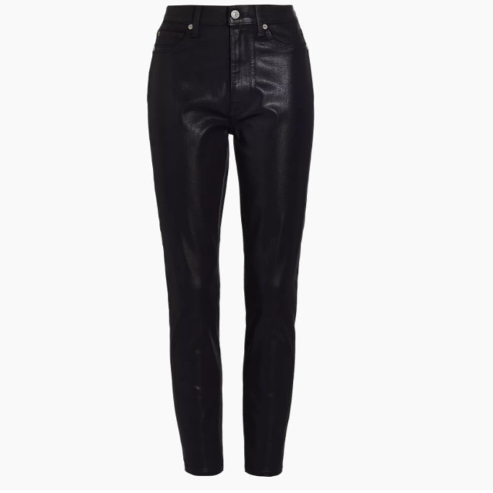 NWOT 7 for All Mankind Jen 7 Coated High Rise Skinny Ankle Jeans